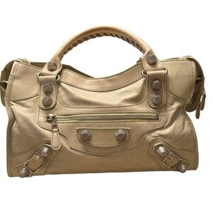 Balenciaga Light Green City Giant Stud Bag